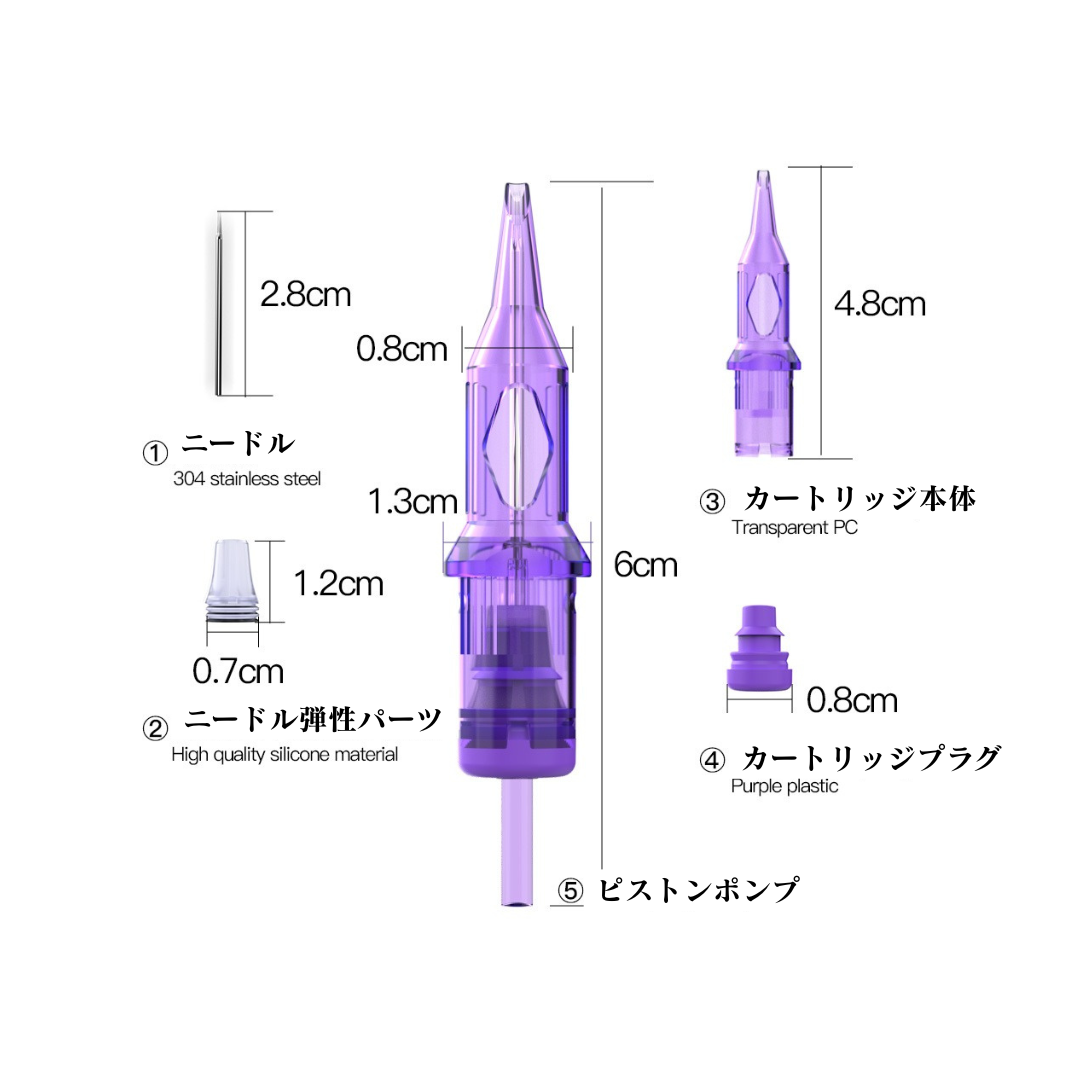 【1005RL0.3mm】ユニバーサル タトゥ カートリッジ